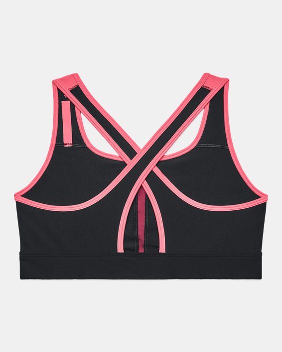 Women's Armour® Mid Crossback Run Sports Bra, Pink, pdpMainDesktop image number 10
